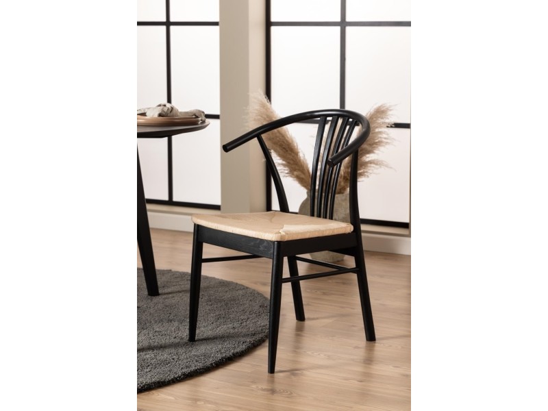 Krzesło York czarne/ naturalne - ACTONA